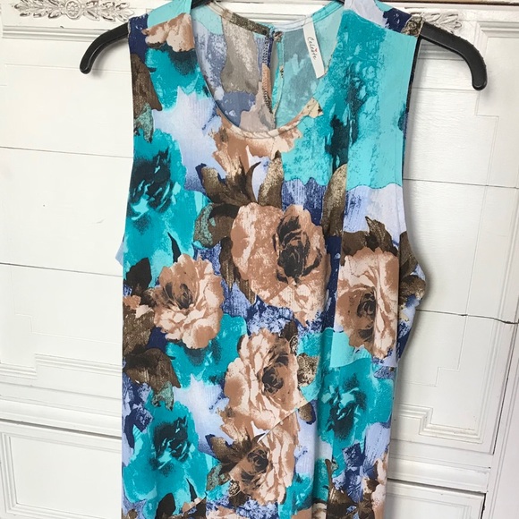 Aqua/tan Dress - Picture 2 of 2